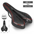 111 Red_WEST BIKING MTB Gel Comfort Bicycle Saddle Foam Road Bike Painless Seat PU Leather Versatile