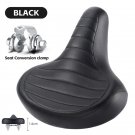 BLACK_WEST BIKING MTB Spring Saddle Electric Bike Wide Comfortable Bicycle Seat Leather Retro Brown 