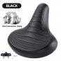 BLACK_WEST BIKING MTB Spring Saddle Electric Bike Wide Comfortable Bicycle Seat Leather Retro Brown