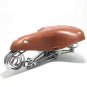 Chocolate_Traditional Old Style Bicycle Saddle Riveting Cow Leather Seat Road Bike Standard MTB Vint