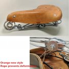 Orange_Traditional Old Style Bicycle Saddle Riveting Cow Leather Seat Road Bike Standard MTB Vintage Orange_Traditional Old Style Bicycle Saddle Riveting Cow Leather Seat Road Bike Standard MTB Vintage