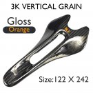 3K Gloss Orange 122_Gravel Bicycle Carbon Saddle MTB/Mountain Bike Front Seat Cushion 242*122/132mm 