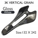 3K Gloss White 132mm_Gravel Bicycle Carbon Saddle MTB/Mountain Bike Front Seat Cushion 242*122/132mm