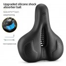 38210043001_ROCKBROS Bicycle Saddle Silicone Cushion Shockproof Cycling Seat PU Leather Hollow Breat
