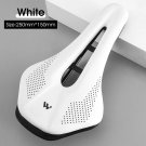 WHITE_WEST BIKING Ultralight Mountain Bicycle Saddle MTB Short Nose Road Bike Seat PU Leather Hollow WHITE_WEST BIKING Ultralight Mountain Bicycle Saddle MTB Short Nose Road Bike Seat PU Leather Hollow