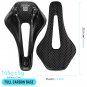 Black Carbon Base_RYET 3D Printed Bike Saddle Carbon Fiber Ultralight Hollow Comfortable Breathable 