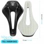White Carbon Base_RYET 3D Printed Bike Saddle Carbon Fiber Ultralight Hollow Comfortable Breathable 