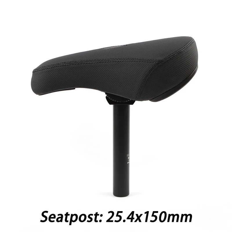A Sets 25.4x150mm_BMX Saddle with Seat Post  BMX Bike Seat Pivotal Middle Hole Bicycle Accessories
