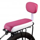 Back Seat - Pink_Bicycle Back Seat Bike PU Leather Soft Cushion Rear Rack Seat Water Resistant Child