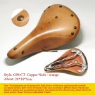 G98-CT  Orange_FREE- Retro Vintage Bicycle Saddle Pure Cowhide Handmade Sport Cycling Bike Seat Vari