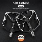 096 Black 3 Bearing_WEST BIKING Ultralight Bike Pedals 3 Bearing Non-Slip MTB Road Cycling BMX Pedal