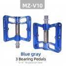 V10-Blue gray_Bicycle Pedals 3 Bearings MTB Anti-slip Ultralight Aluminum Mountain Road Bike Platfor