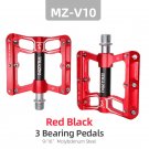V10-red black_Bicycle Pedals 3 Bearings MTB Anti-slip Ultralight Aluminum Mountain Road Bike Platfor V10-red black_Bicycle Pedals 3 Bearings MTB Anti-slip Ultralight Aluminum Mountain Road Bike Platfor