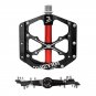 X12-sky blue red_Bicycle Pedals 3 Bearings MTB Anti-slip Ultralight Aluminum Mountain Road Bike Plat