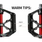 X12-sky blue red_Bicycle Pedals 3 Bearings MTB Anti-slip Ultralight Aluminum Mountain Road Bike Plat