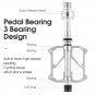 black_WEST BIKING Bicycle Quick Release Pedals With Safety Lock Ring CNC Aluminum Alloy 3 Bearings P