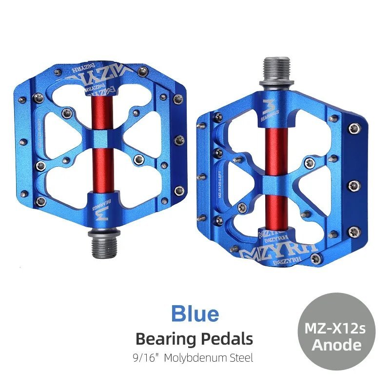 X12s Anode Blue_3 Bearings Bicycle Pedals Ultralight Anti-slip CNC BMX MTB Road Bike Pedal Cycling S
