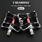 2Bearings Black 080_WEST BIKING Anti-slip Cycling Pedals 9/16" Ultralight DU Bearing MTB Mountain Ro