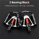3Bearings Black 083_WEST BIKING Anti-slip Cycling Pedals 9/16" Ultralight DU Bearing MTB Mountain Ro 3Bearings Black 083_WEST BIKING Anti-slip Cycling Pedals 9/16" Ultralight DU Bearing MTB Mountain Ro