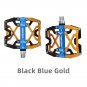 Y06-Black Blue Gold_Bicycle Pedal Ultralight Aluminium Alloy 3 Bearings Bicycle Pedals 14 colors Roa