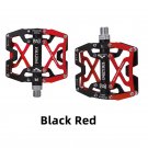 Y06-Black Red_Bicycle Pedal Ultralight Aluminium Alloy 3 Bearings Bicycle Pedals 14 colors Road MTB 