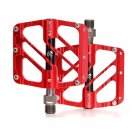 3 Bearing-Red_BUCKLOS Non-slip Bicycle Pedal 3 Bearings Flat/Platform Mtb Pedals 9/16" CNC AL Mounta