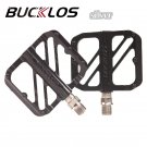 DU Bearing-Silver_BUCKLOS Non-slip Bicycle Pedal 3 Bearings Flat/Platform Mtb Pedals 9/16" CNC AL Mo