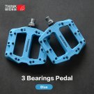 Blue_ThinkRider Flat Bike Pedals MTB Road 3 Sealed Bearings Bicycle Pedals Mountain Pedals Wide Plat