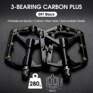 097 Black Carbon_WEST BIKING MTB Bicycle Pedals Ultralight CNC Aluminium Alloy Anti-Slip Road Bike F