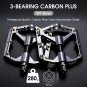 097 Silver Carbon_WEST BIKING MTB Bicycle Pedals Ultralight CNC Aluminium Alloy Anti-Slip Road Bike 