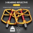 104 Gold Reflective_WEST BIKING MTB Bicycle Pedals Ultralight CNC Aluminium Alloy Anti-Slip Road Bik 104 Gold Reflective_WEST BIKING MTB Bicycle Pedals Ultralight CNC Aluminium Alloy Anti-Slip Road Bik