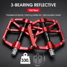 104 Red Reflective_WEST BIKING MTB Bicycle Pedals Ultralight CNC Aluminium Alloy Anti-Slip Road Bike
