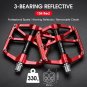 104 Red Reflective_WEST BIKING MTB Bicycle Pedals Ultralight CNC Aluminium Alloy Anti-Slip Road Bike