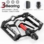 104Silver Reflective_WEST BIKING MTB Bicycle Pedals Ultralight CNC Aluminium Alloy Anti-Slip Road Bi