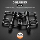 098 Black 3 Bearing_WEST BIKING Carbon Fiber Pedal Road Bicycle Pedal 3 Bearing Aluminum Alloy Anti-
