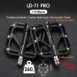 LDT1 PRO Black_WEST BIKING Ultralight MTB Pedals 3 Bearings Bicycle Titanium Alloy Axle Flat Pedals 