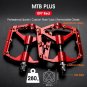 MTB PLUS Red_WEST BIKING Ultralight MTB Pedals 3 Bearings Bicycle Titanium Alloy Axle Flat Pedals Ca