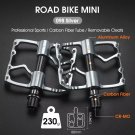 RoadBike MINI Silver_WEST BIKING Ultralight MTB Pedals 3 Bearings Bicycle Titanium Alloy Axle Flat P