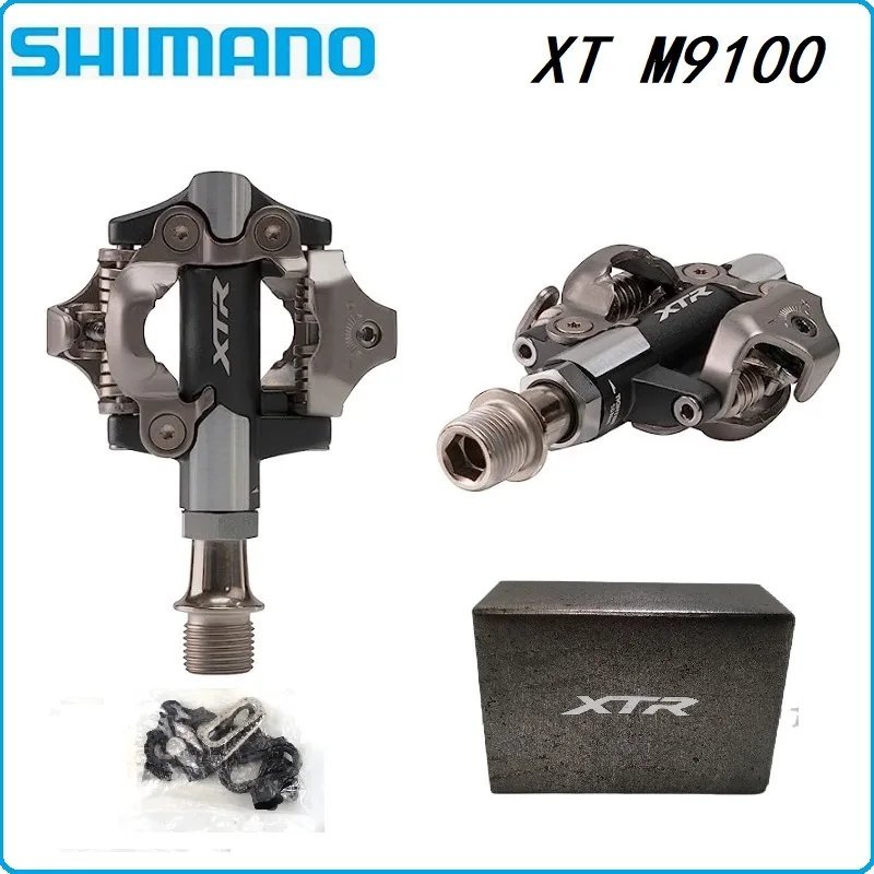 SHIMANO XTR PD-M9100 S1 Competition SPD XC MTB Bicycle pedal Shaft without Buckle 9/16 "with/leaves 