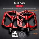MTB PLUS Red_WEST BIKING Ultralight MTB Pedals 3 Bearings Bicycle Titanium Alloy Axle Flat Pedals Ca