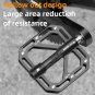 MTB PLUS Red_WEST BIKING Ultralight MTB Pedals 3 Bearings Bicycle Titanium Alloy Axle Flat Pedals Ca
