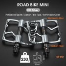 RoadBike MINI Silver_WEST BIKING Ultralight MTB Pedals 3 Bearings Bicycle Titanium Alloy Axle Flat P