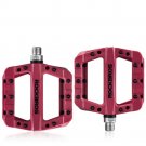 Red_ROCKBROS Ultralight Bicycle Pedals, Nylon Bearings, Durable, Widen Area, Bike Parts, Cycling, MT Red_ROCKBROS Ultralight Bicycle Pedals, Nylon Bearings, Durable, Widen Area, Bike Parts, Cycling, MT