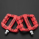 Red_ROCKBROS Mountain Bicycle Bike Pedals Nylon Bearing Pedals 9/16"  Molybdenum Stee Ultralight Dur