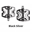 Y06-Black silver_Bicycle Pedals Ultralight Aluminium Alloy Anti-Slip CNC BMX MTB Road Bike Pedal Cyc