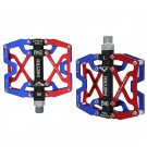 Y06-Blue Red_Bicycle Pedals Ultralight Aluminium Alloy Anti-Slip CNC BMX MTB Road Bike Pedal Cycling