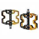 Y08-black  gold_Bicycle Pedals Ultralight Aluminium Alloy Anti-Slip CNC BMX MTB Road Bike Pedal Cycl