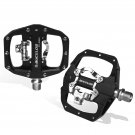 Black pedal_BUCKLOS Pedals Contact MTB Bike Cleat Pedal Flat Dual Function Mountain Bike Pedal Fit S