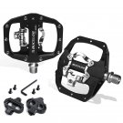 Black pedal-Cleat_BUCKLOS Pedals Contact MTB Bike Cleat Pedal Flat Dual Function Mountain Bike Pedal
