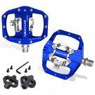 Blue pedal-Cleat_BUCKLOS Pedals Contact MTB Bike Cleat Pedal Flat Dual Function Mountain Bike Pedal 